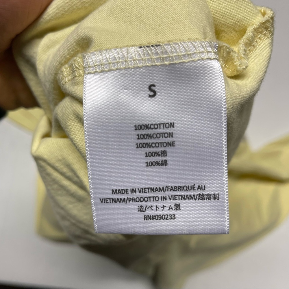 Fear Of God Essentials Mens Size S Pale Yellow Long Sleeve Over Sized T-Shirt - Picture 9 of 9